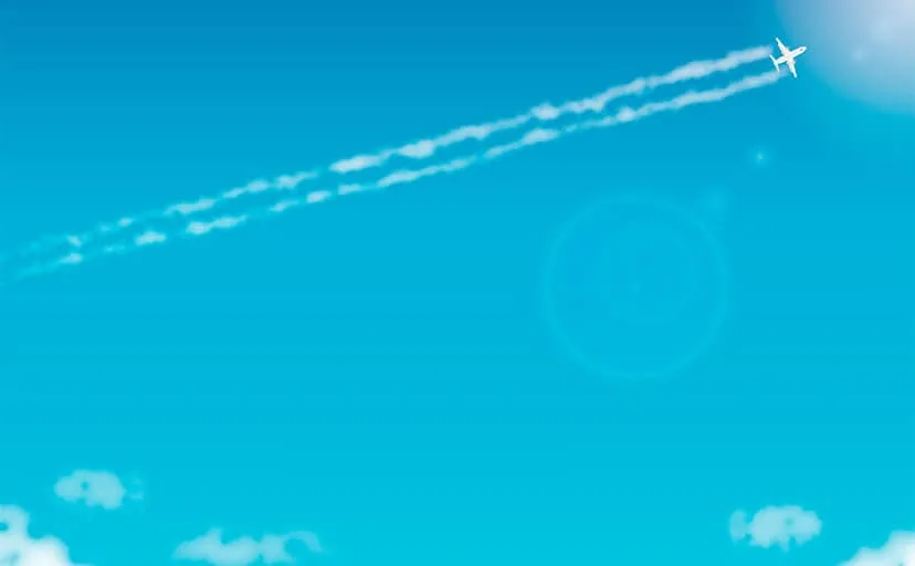 飛行機雲（フリー写真）
