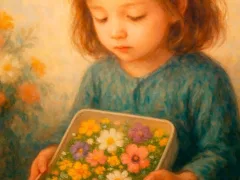 母を想うお弁当 ― 花でいっぱいの遠足の日