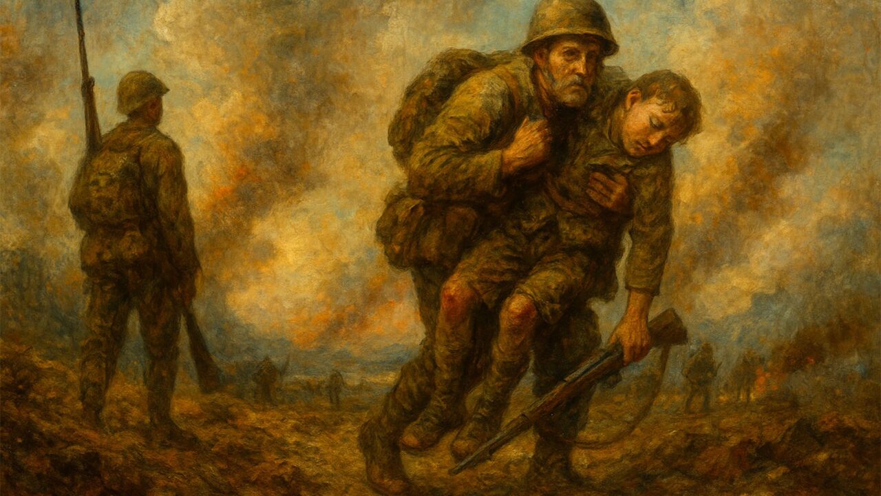 戦地で背負われた恩