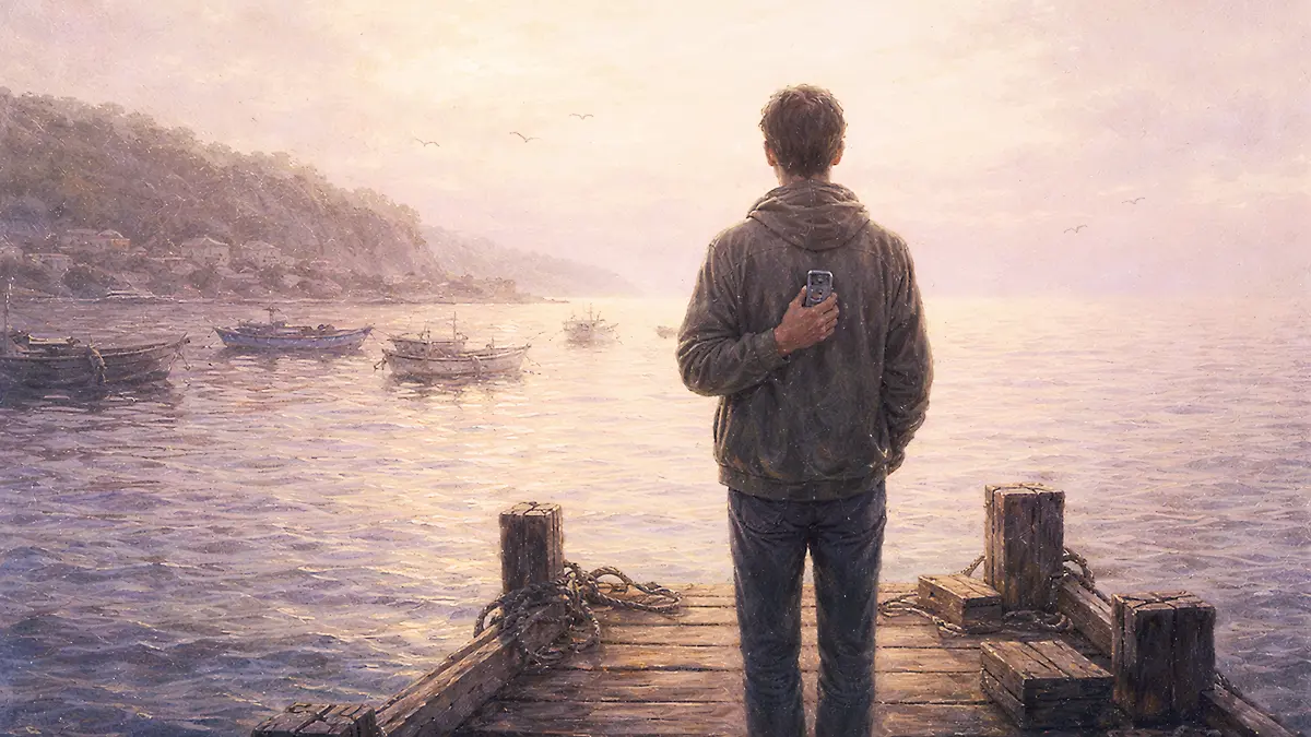 日の出と静かな桟橋