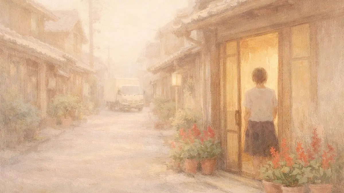 夕暮れの日本の路地