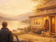 湖のほとりのダッフルコート