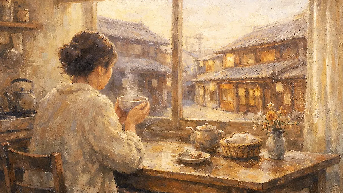 静かな朝の茶のひととき