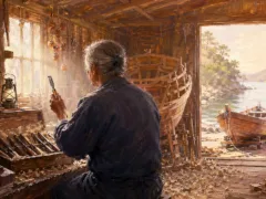 妻の名が彫られた鑿