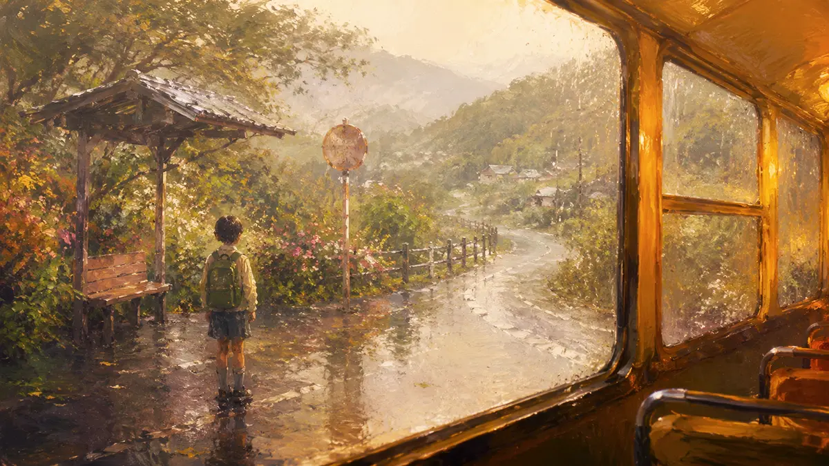 雨の中の静かな待機