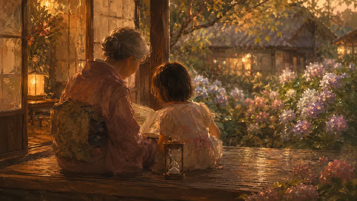 静かな夕暮れの読書タイム