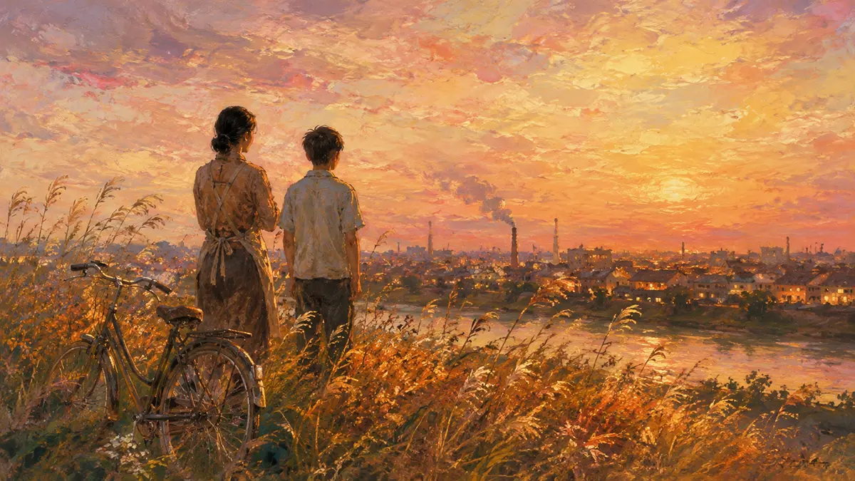 夕日と共に歩む風景