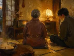 祖母は大根を四つに切った