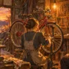妻の青い点は自転車屋で止まる