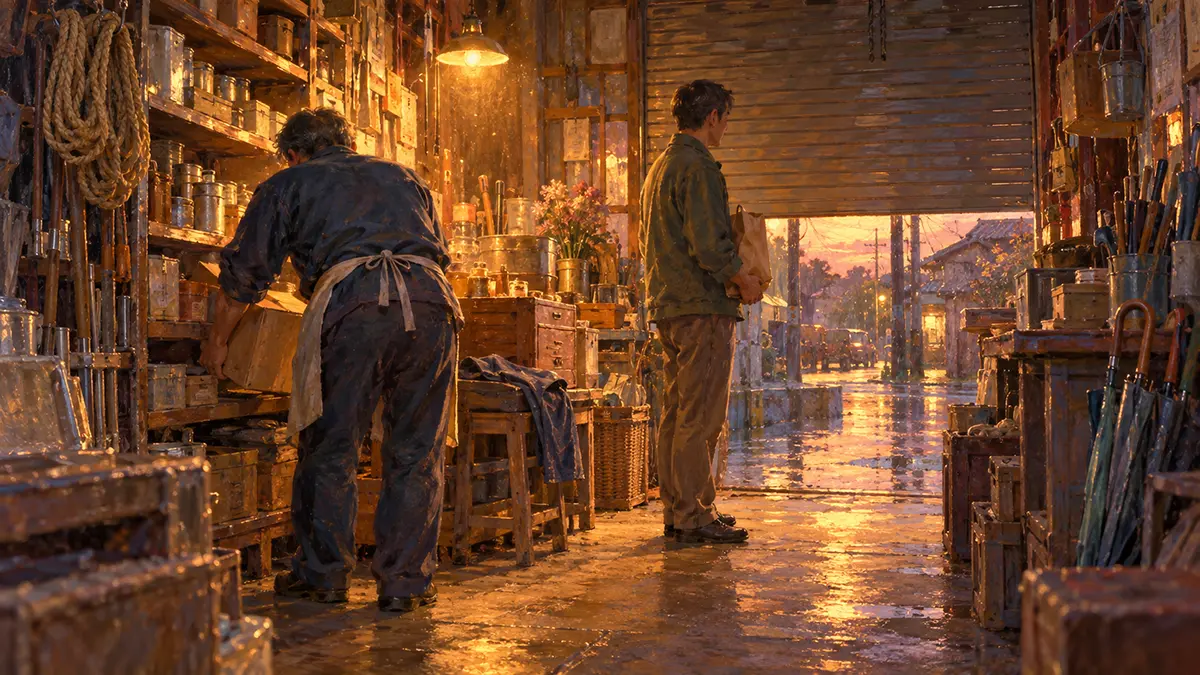 雨上がりの小さな工房店