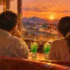 父は二杯目のメロンソーダを取りに立つ