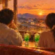 父は二杯目のメロンソーダを取りに立つ